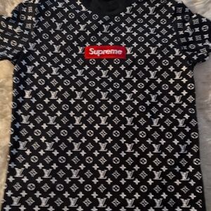 Supreme Black and White Patterned Tee